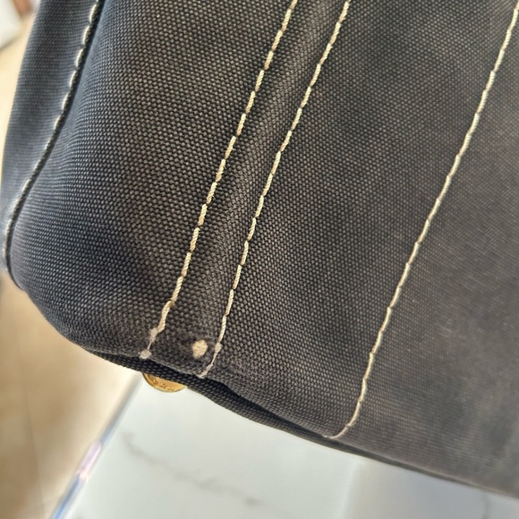 Prada Canapa Black Canvas Tote Bag - Picture 12 of 13
